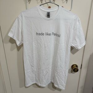 Wallstreetbets Trade Like Pelosi White Graphic T-Shirt Men’s Medium